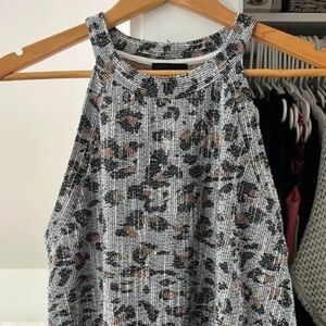 Thin Knit High Neck Tank Top